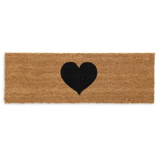 Relaxdays Kokos Fußmatte mit Herz 15 x 0 cm Braun/Schwarz