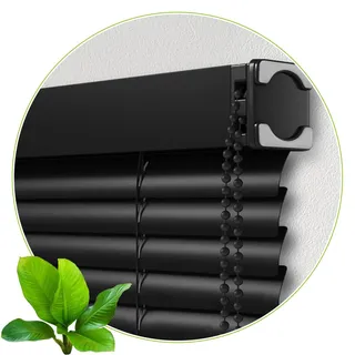 Sonakia Schwarze Fenster Venezianische Jalousie 40/65/80/105/120cm, Aluminium-Jalousie, Jalousien & Rollos Für Fenster, Horizontal Venezianische Jalousette,WxH-120x180cm/47 * 71in