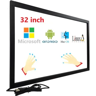 DeYoWo 32 Zoll Infrarot-Touchscreen-Rahmen, IR-Touchscreen-Overlay, Touchscreen-Panel, kostenloser Treiber für interaktives Whiteboard, Touch-LCD-Monitor TV