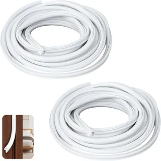 2PCS 5M Türdichtung Weiß für Holzzarge, Türrahmen Dichtung für 3,5mm Nut, Zimmertürdichtung Gummidichtung für Schallschutz & Zugluftstopper, Hochwertiges PVC Dichtungsband, Langlebig & Formstabil