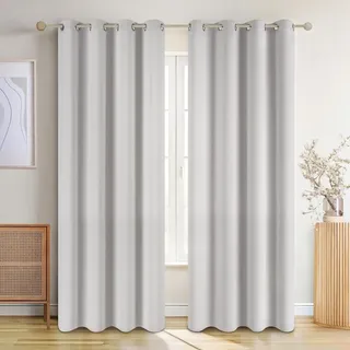 Blumtal Verdunklungsvorhang Ösen 132 x 160 cm Grau 2 St.