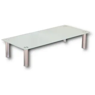 Euro Tische TV-Board TV-Rack Glas in 3 verschiedenen Größen & Farben - perfekt geeignet als Fernsehtisch oder Bildschirmständer, Weiß-Glas - 100cm