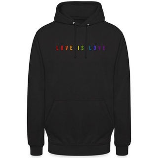 Quattro Formatee Kapuzenpullover Love is Love - Stolz Regenbogen LGBT Gay Pride Unisex Hoodie (1-tlg) schwarz 3XL