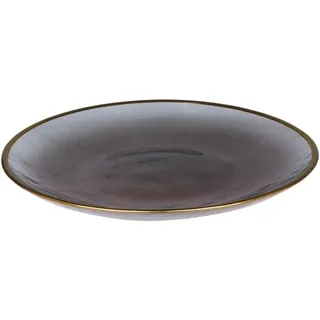 Chic Antique Glasteller mit Goldrand in Grau | Gold | Gr.: onesize