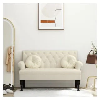 vidaXL Sitzbank mit Rückenlehne Beige 120 x 62 x 75,5 cm