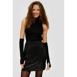 QS Minirock Rock Kurzer Rock mit Pailletten schwarz 38