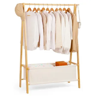 Bamboe Kleiderständer L, mit Aufbewahrungsbox, klappbar, für Schlafzimmer