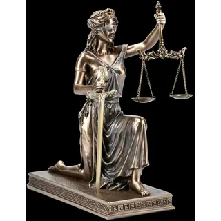 Kniende griechische Göttin Justitia Figur mit Brieföffner Veronese | Deko-Figur Statue Mythologie H 25,5 cm