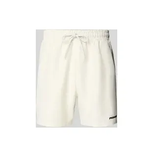 Badehose mit Label-Stitching, Weiss, XL