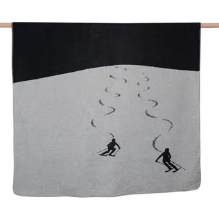 David Fussenegger Kuscheldecke Skifahrer Anthrazit 200x150cm von David Fussenegger