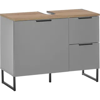 BASIC by Balculina Waschbeckenunterschrank BASIC BY BALCULINA "Denver Waschbeckenunterschrank, Badezimmerschrank BxHxT 80x60x35", grau (grau matt, grau matt, eiche), B:80cm H:60cm T:35cm, FSC-zertifizierter Holzwerkstoff, Schränke, Waschbeckenunterschrank, Breite 80 cm, Tür 