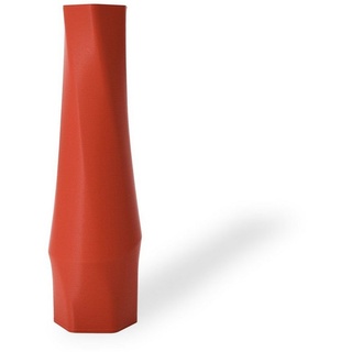 Shapes - Decorations Dekovase the vase - hexagon (basic), 3D Vasen, viele Farben, 100% 3D-Druck (Einzelmodell, 1 Vase), Wasserdicht; Leichte Struktur innerhalb des Materials (Rillung) rot