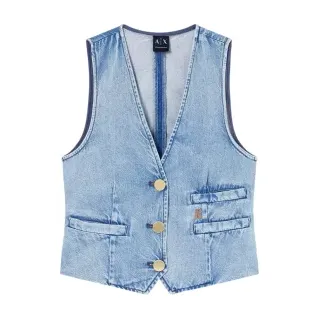 A|X Armani Exchange für Damen. XW002263AF21338MB001 Leichte Jeansweste aus Baumwolle und Lyocell blau (XS), Lässig, Denim