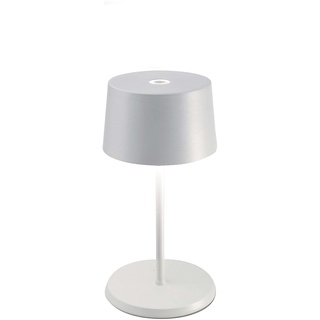 Zafferano, Olivia Mini Lampe, Tragbare und Wiederaufladbare Tischlampe mit Touch Control, Geeignet für Wohnzimmer und Außenbereich, Dimmer, 2700-3000 K, Höhe 22 cm, Farbe Weiß