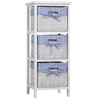 Hti-Living Badregal mit 3 Körben 1-tlg. Weiß Blau
