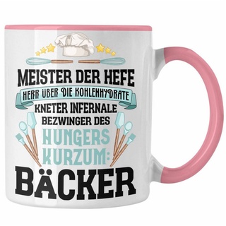Trendation Tasse »Trendation - Bäcker Tasse mit Spruch Geschenkidee Bäckerin Geschenk Männer Frauen« rosa
