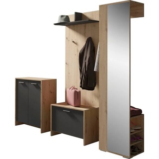 byLIVING Garderoben-Set Ben, (4-St) braun