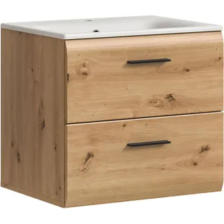 WELLTIME Waschbeckenunterschrank WELLTIME, artisan oak nb, B:60cm H:53cm T:46cm, Holzwerkstoff, MDF, Schränke, Waschbeckenunterschrank, Florenz, Waschtisch inkl. Waschbecken, Artisan Oak NB, Schubladen