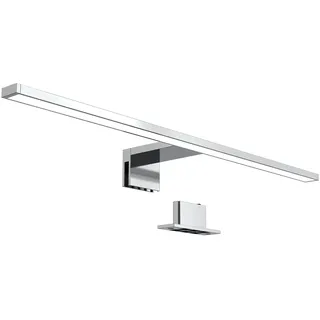 B.K.Licht - Spiegelleuchte Bad mit 2 in 1 Montage, neutralweiße Lichtfarbe, klemmbar, Badezimmerlampe, Schrankbeleuchtung, Spiegellampe, Lampe Badezimmer, Spiegelbeleuchtung, 60x10,3x3,6 cm, Chrom