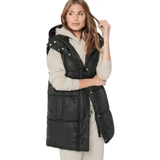 ONLY Damen Puffer-Weste OnlDemmy Stepp-Weste Übergangs-Jacke Herbst/Winter, Farbe:Schwarz, Größe:S - S