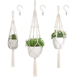 Famanu Pflanzenhänger 3 Größen - Hängepflanzen für Innen und Außen - Blumentopf Halter - Boho Wohnaccessoire