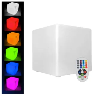 MINRS LED Leuchtwürfel Outdoor, Leuchtwürfel Hocker Sitzwürfel mit Fernbedienung, Outdoor Garten Beleuchtung Leuchtwürfel als Sitz sieben Farben und Helligkeiten für Haus und Außenbereich Wasserdicht