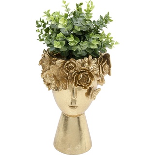 Kare Design Deko Vase Flowercrown, Blumenvase, Tischvase, Gold, Artikelhöhe 20cm, 30,5x19,2x19,8cm