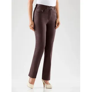 5-Pocket-Jeans CASUAL LOOKS, Damen, Gr. 215, Extrakurzgrößen, braun (schokobraun), 98% Baumwolle, 2% Elasthan, unifarben, lang, Jeans