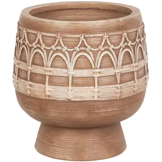 Beliani Pflanztopf, Braun, Beige, Stein, 30 cm, Dekoration, Blumen & Zubehör, Übertöpfe
