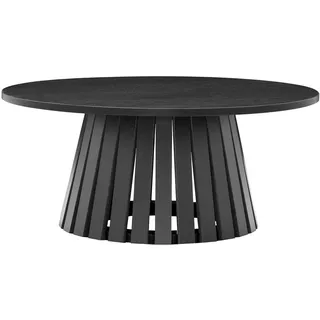 Happy Garden Couchtisch LIV schwarz aus Span- und Melaminplatten, rund, skandinavischer Stil, Tischplatte mit einem Durchmesser von 80cm LIV - Elegantes Design, perfekt für Ihre Einrichtung