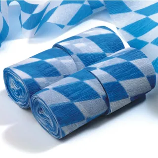 PAPSTAR 1 Karton = 10x4 Rollen Krepp-Bänder 10 m x 5 cm Bayrisch Blau schwer entflammbar 18759