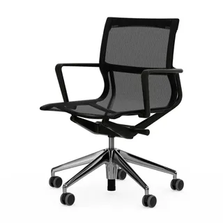 Vitra - Physix Bürodrehstuhl, Aluminiumfuß poliert, TrioKnit black pear / tiefschwarz (Hartbodenrollen)