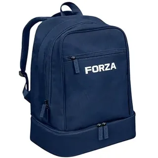 FORZA Academy Sportrucksack mit Kofferraumfach - 22L Fußball Kit Tasche mit separatem Schuhfach, Wasserabweisender Reiserucksack für Schule, Fitnessstudio & Training, navy, M