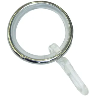 GARDINIA Gardinenringe mit Gleiteinlage Edelstahl-Optik,