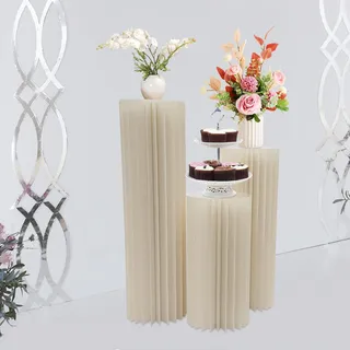 3 Hochzeitsdekoration, Vase, 60 + 80 + 100 cm, aus Karton, Vase, für Hochzeit, Römische Säule, Hochzeit, Sweet Tisch, Dekoration, römisches Papier, Säule, Schaukeltisch, Klapptisch, Faltbarer Blumenst