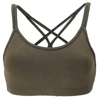 Guru-Shop T-Shirt Goa Psytrance Bikini Top, Boho Top, Yoga Bra,.. Festival, Ethno Style, alternative Bekleidung grün S/M