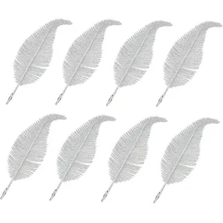 Stück Christbaumspitzen-federclips, Weihnachtsglitzerfedern, Weihnachtsdekoration Für Zuhause (silber)
