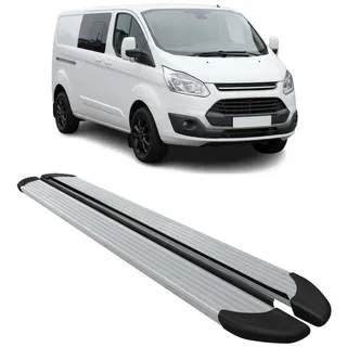 Omac Trittbretter für Ford Transit Custom 2012-2023 L2 Aluminium Silber | Seitenschweller, fahrzeugspezifische Passform