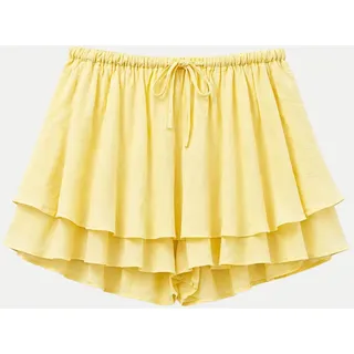Skort mit Rüschenvolants Gelb M