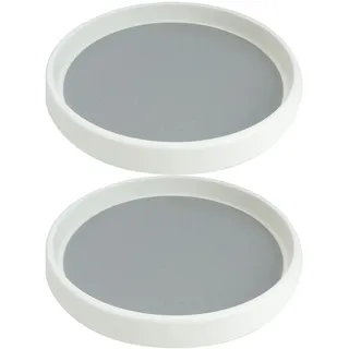 Roellgs 2er Set 25cm drehbare Tabletts, 360° rutschfestes Gewürzregal für Küche, Theke, Tisch, Regal und Kühlschrank, BPA frei