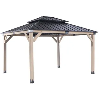 Hardin 1fachgut Hardtop-Pavillon aus Zedernholz, ca. 310 x 364 x 290 cm