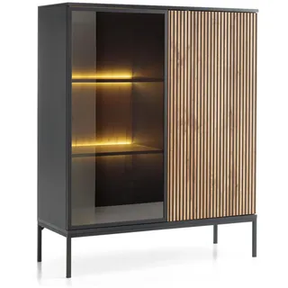 komodee Vitrine Laval 104 x 39 x 126 cm Schwarz