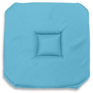 Soleil d'Ocre 008236 Alix Sitzpolster aus Polyester, Gobelin, 40 x 3 x 40 cm, Blau/türkisfarben