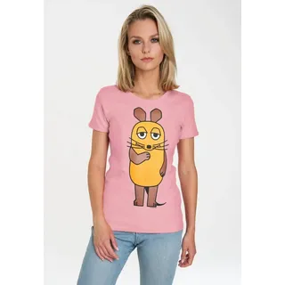 LOGOSHIRT T-Shirt Die Sendung mit der Maus mit lizenziertem Design rosa|rot XS