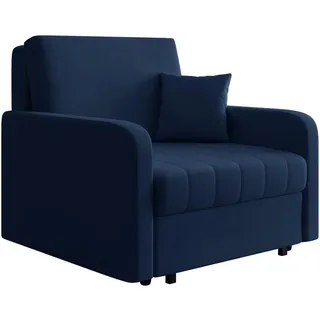 Mirjan24 Schlafsessel Viva Silk I Polyester 102 x 85 x 98 cm Blau mit Kissen