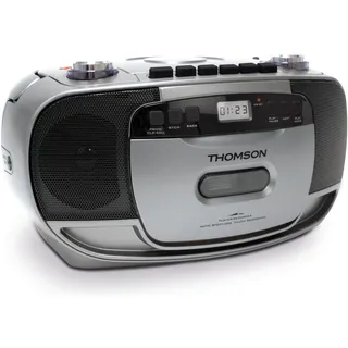 Thomson RK203CD Portable Radio/Cassette/CD/MP3, Radio, Silber