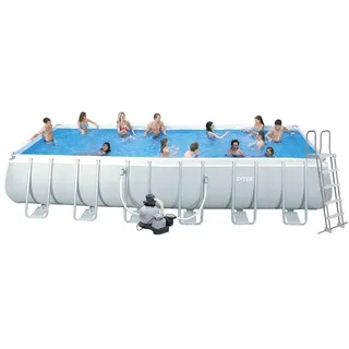 Intex Swimming-Pool-Rahmen 366x732x132 cm grau