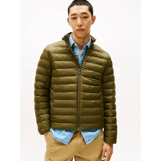 Steppjacke TOMMY HILFIGER "PACKABLE RECYCLED JACKET", Herren, Gr. S, grün (huntsman grün), Web, Obermaterial: 100% Nylon. Futter: 100% Nylon. Füllung: 100% Polyester, normal kurz, elastischer Bund, Jacken Steppjacke, Winterjacke mit Logostickerei