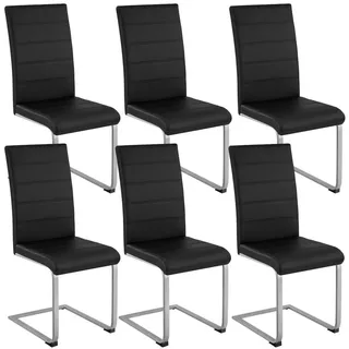 Tectake tectake® Schwingstühle, Kunstleder 6er Setschwarz