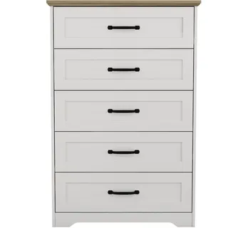 Schubkastenkommode OTTO HOME "Emmilia Sideboard im Landhaus Design", weiß, B:81cm H:121cm T:42cm, Sideboards, Schubladenschrank Sideboard Wäscheschrank Skandi Design